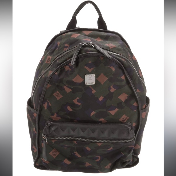 MCM Dieter Munich Lion Camo Nylon Backpack